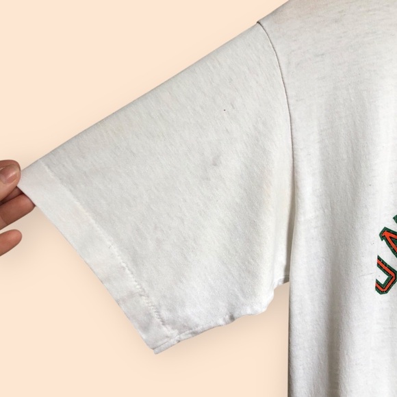 Vintage 70s 80s University of Miami Hurricanes T-shirt Soffe Shirts USA Adult L - Picture 8 of 13